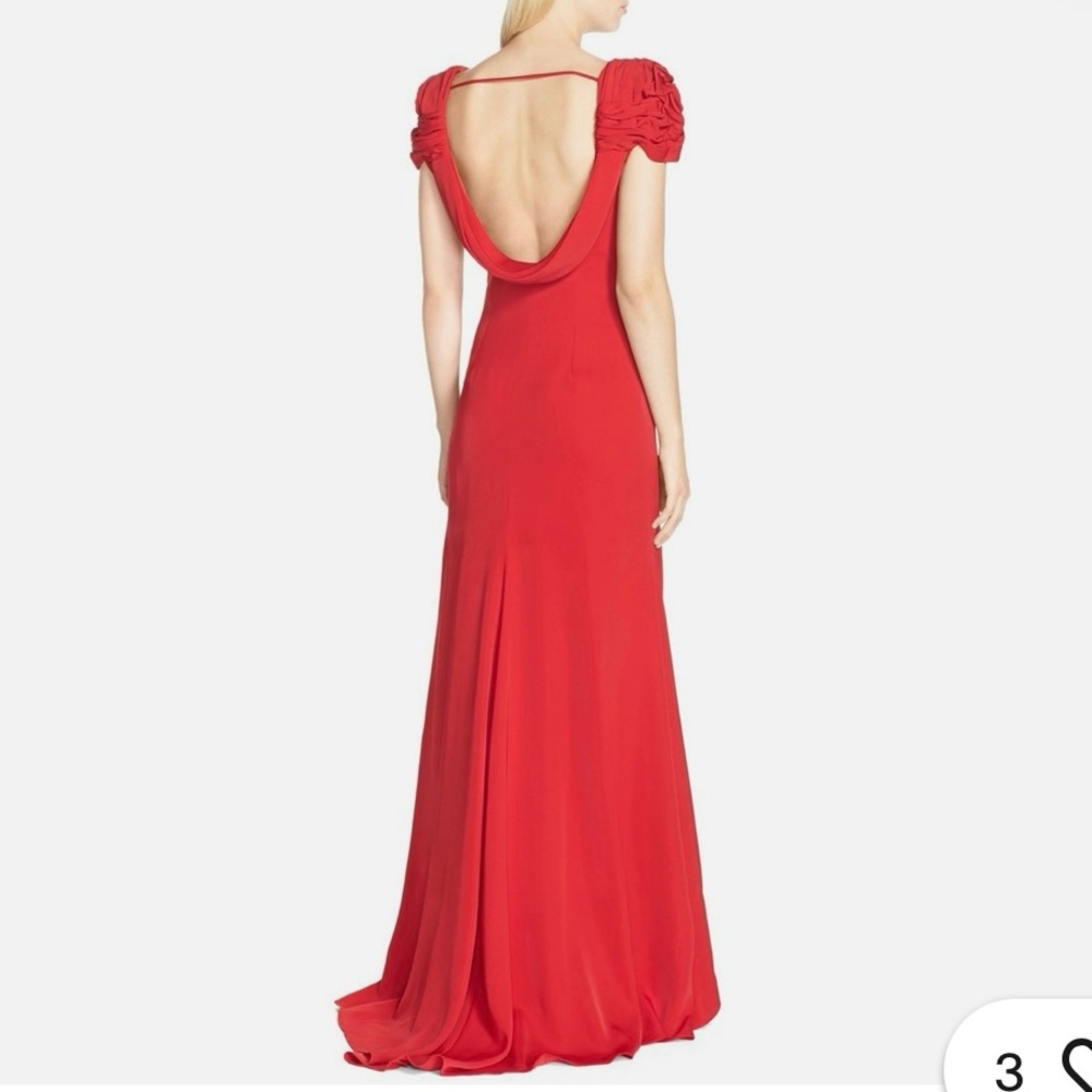 JS Collections Red Backless Dress